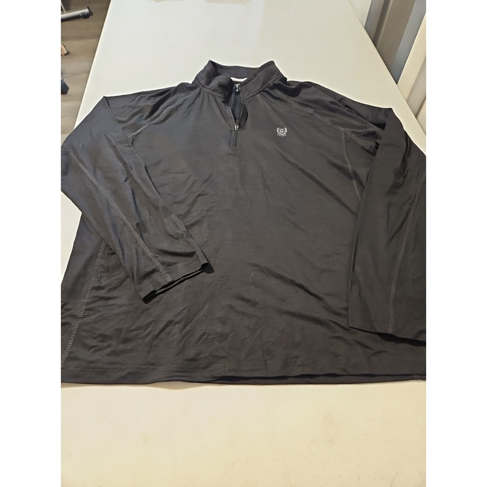 NWT Chaps Golf Men's 1/4 Zip Pullover Thin Long Sleeve Polo Size XL Black (A974) - Picture 2 of 6